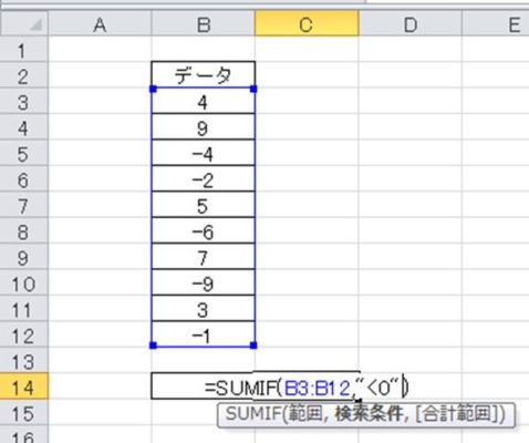 Excel エクセルでマイナスのみの合計を計算する方法 白丸くん