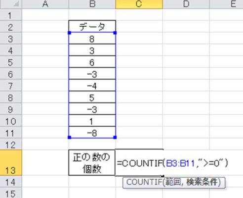 Excel エクセルで 正の数 負の数 だけをカウントする方法 モッカイ