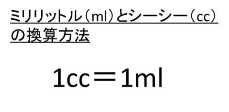 1ccは何ミリリットル 何立方センチメートル Cc Ml Cm3の換算 白丸くん