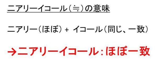 二アリーイコール の意味や出し方 使い方 パソコンやスマホの記号 白丸くん