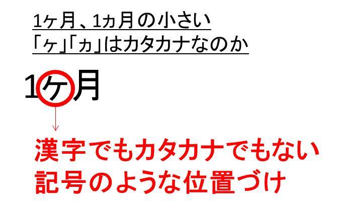 1ヶ月と1カ月の違いは カタカナの ケ や カ ではないのか 白丸くん