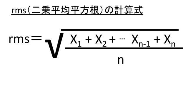 Excel エクセルでrms 二乗平均平方根 を計算する方法 根二乗平均