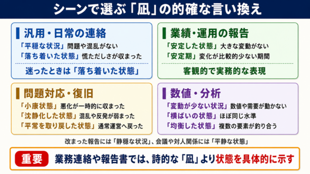 凪の言い換え一覧表をシーン別に解説
