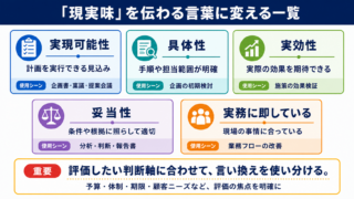 現実味の言い換え一覧表をシーン別に解説