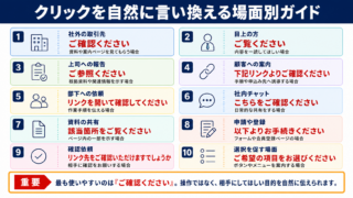 クリックの言い換え一覧表をシーン別に解説