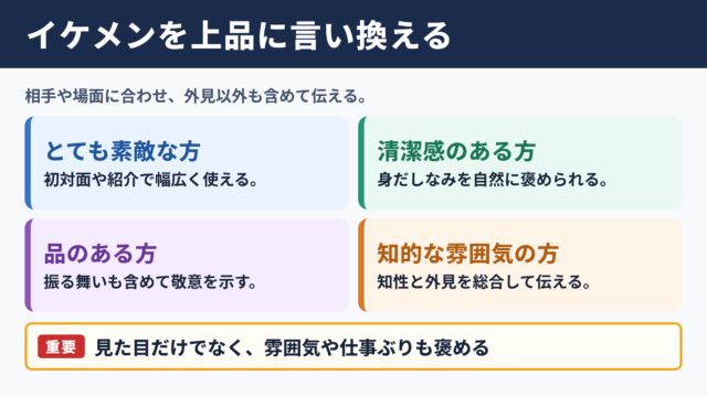 イケメンの言い換え一覧表をシーン別に解説