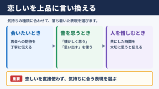恋しいの言い換え一覧と場面別表現