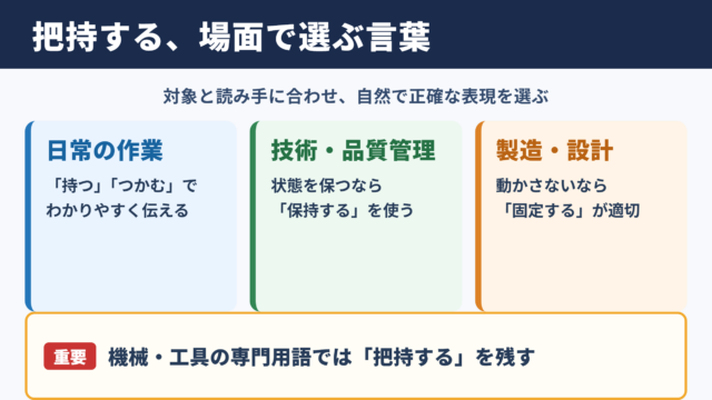 把持するの言い換え一覧表と場面別の使い分け
