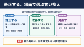 是正するの言い換え一覧表とシーン別の使い分け