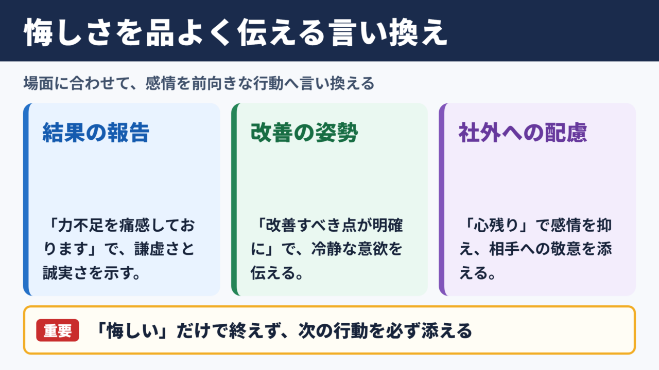 悔しいの言い換え一覧表とシーン別の使い分け