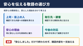 安心するの言い換え一覧表と場面別の使い分け