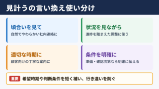 見計うの言い換え一覧表とシーン別の使い分け