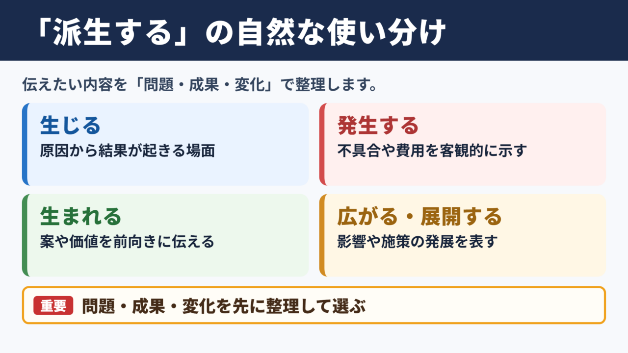 派生するの言い換え一覧表と使い分け