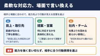 柔軟な対応力の言い換え一覧表とシーン別の使い分け