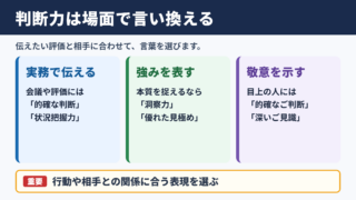 判断力の言い換え一覧表と場面別の使い分け