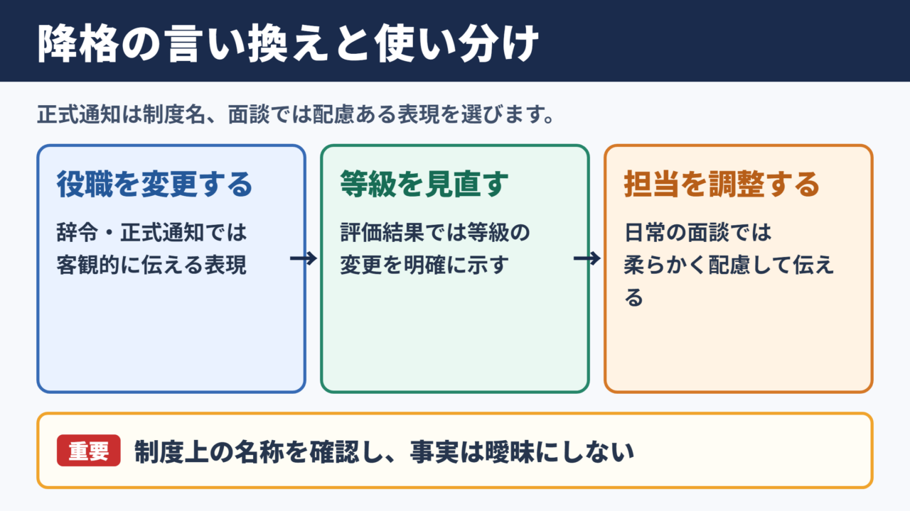 降格するの言い換え一覧表と使い分け