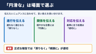 円滑なの言い換え一覧表とシーン別の表現