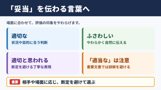 妥当なの言い換え一覧表