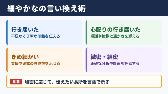 細やかなの言い換え一覧表