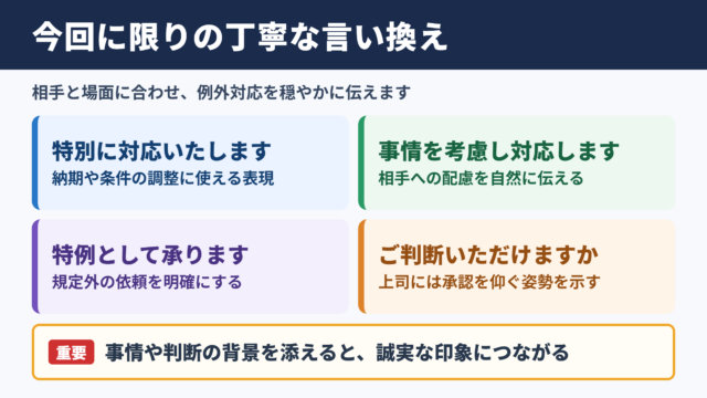 今回に限りの言い換え一覧表