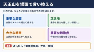 天王山の言い換え一覧表と場面別の使い分け