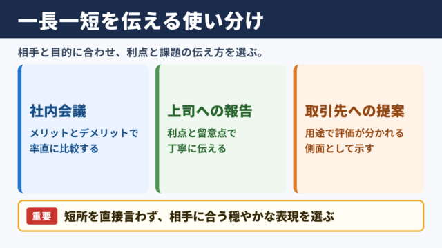 一長一短があるの言い換え一覧表と使い分け