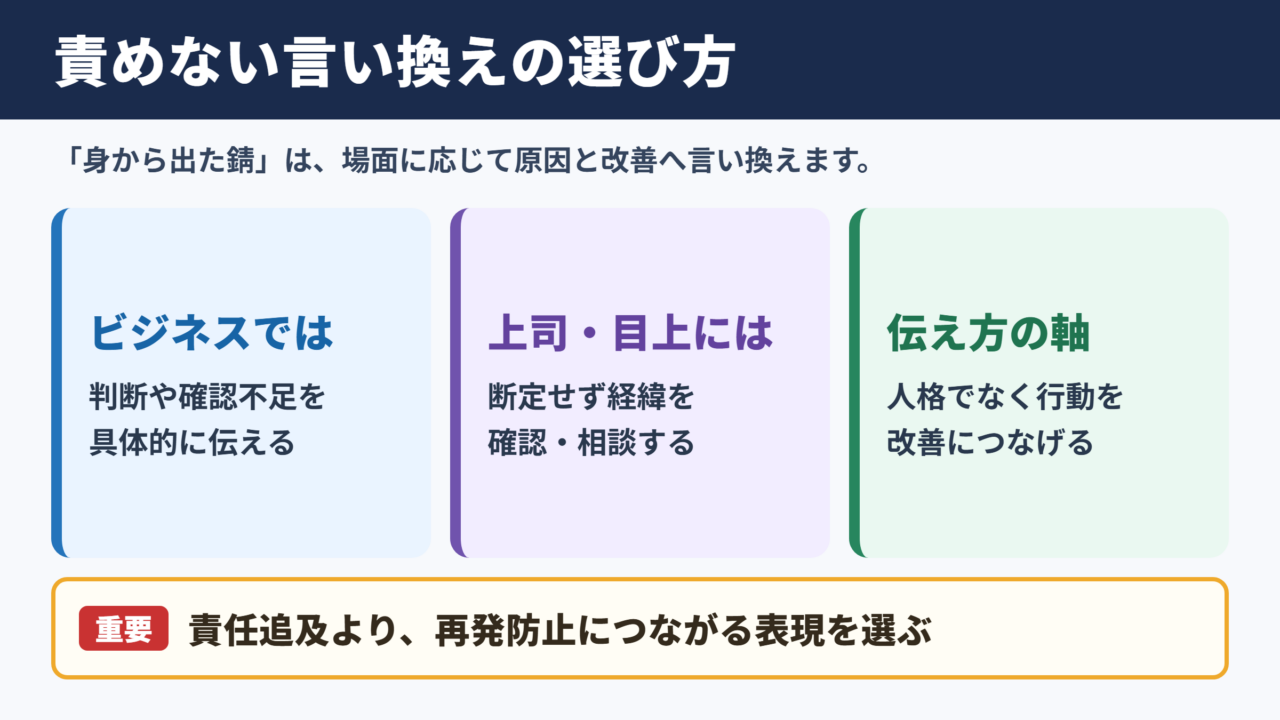 身から出た錆の言い換え一覧表をシーン別に解説