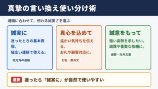 真摯の言い換え一覧表とシーン別の使い分け