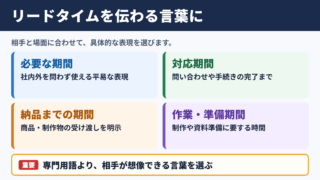 リードタイムの言い換え一覧表とシーン別の使い分け
