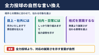 全力投球の言い換え一覧表と使い分け