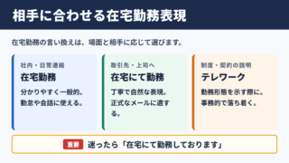 在宅勤務の言い換えは勤務形態と相手に合わせて選ぶのが結論です