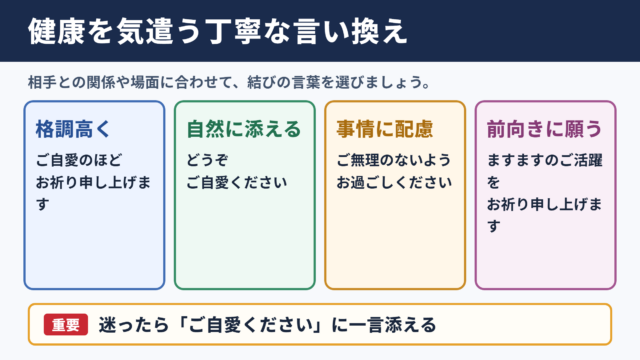 健やかにお過ごしくださいの言い換え一覧表