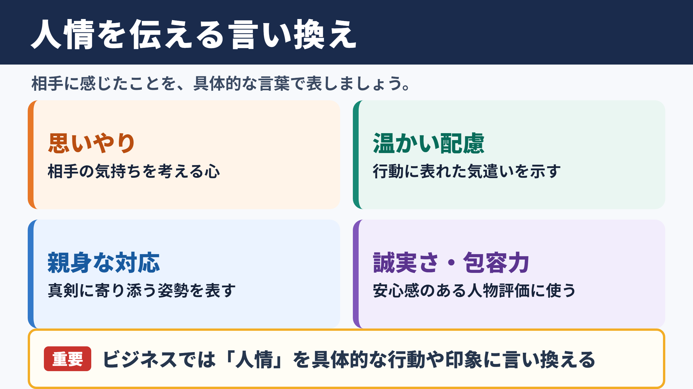 人情の言い換え一覧表