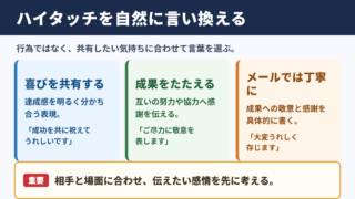ハイタッチの言い換え一覧表