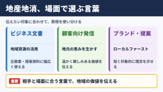 地産地消の言い換え一覧表とシーン別表現