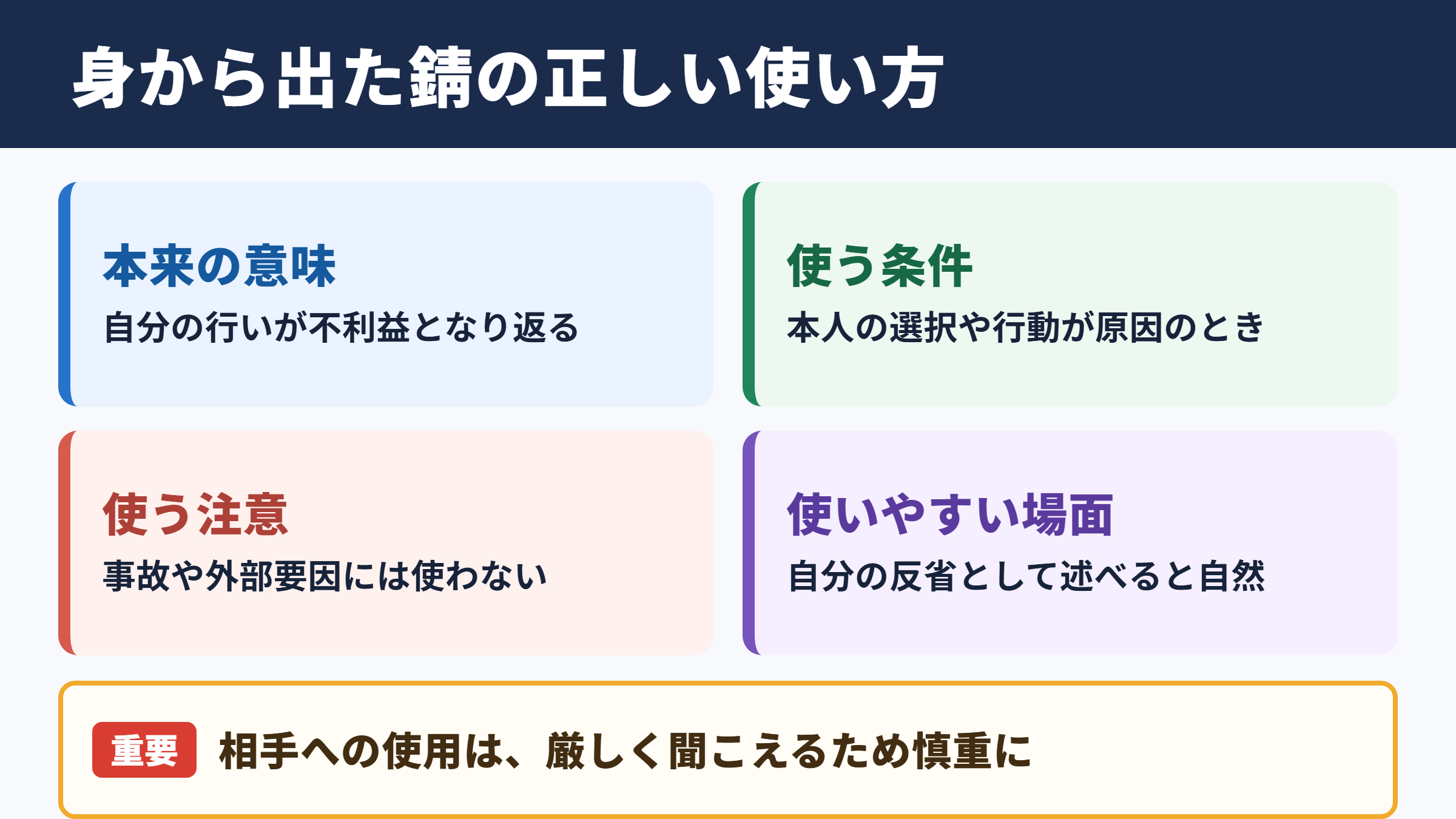 身から出た錆の意味と使うときの注意点