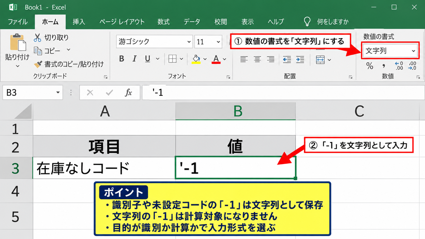 先頭にアポストロフィを付ける入力方法 - 文字列として入力する場面