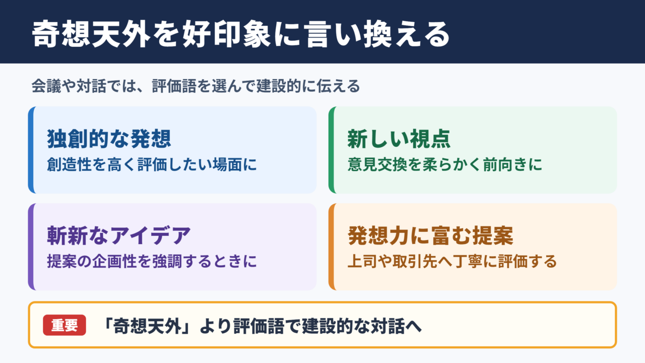奇想天外の言い換え一覧表と場面別の使い分け