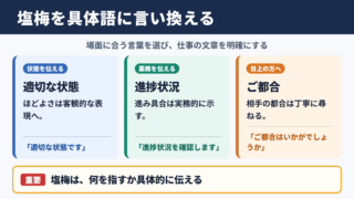 塩梅の言い換え一覧表とシーン別の使い分け