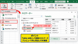 PDFをエクセルに変換する方法【Excelのデータ取得】 - データの取得メニュー