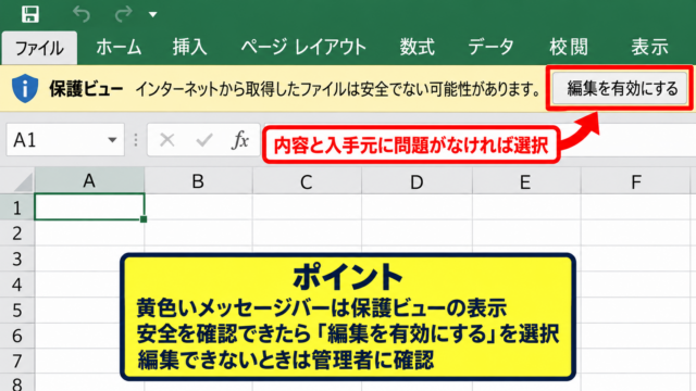 エクセルの読み取り専用を解除する方法 - 編集を有効にするボタンの確認